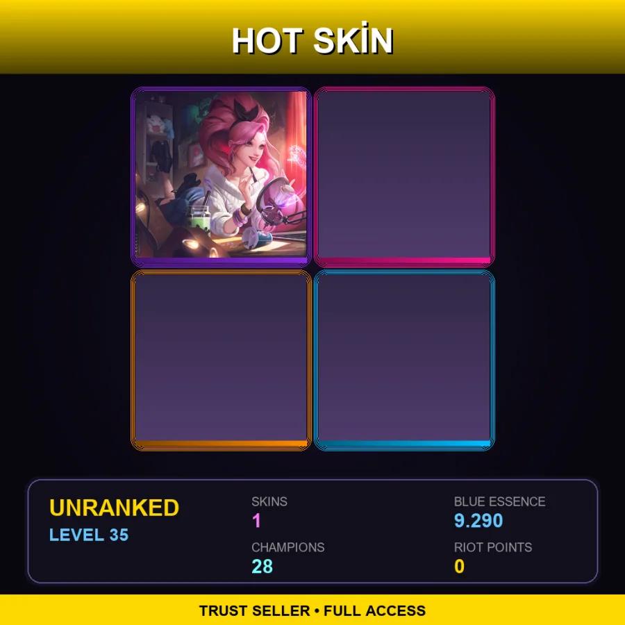 TR | K/DA ALL OUT Seraphine Indie | 1 Skin | 28 Champ | Lv35