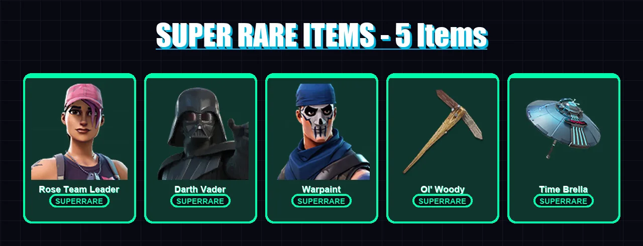 [PS4/PS5/XBOX/PC] | Rose Team Leader | Darth Vader | Warpaint | Kymera | Spectra Knight | 176 skin | 222 pickaxe | 142 emote | 181 glider | Lv2406