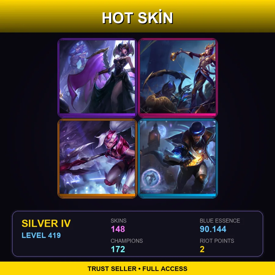 EUNE | Lv419 | Silver IV | 148 Skin | 172 Champ