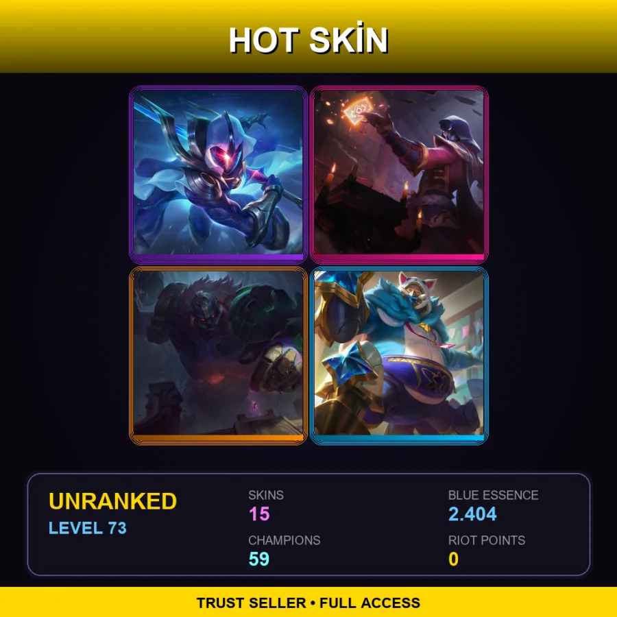 TR | Lv73 | Unranked | 15 Skin | 59 Champ