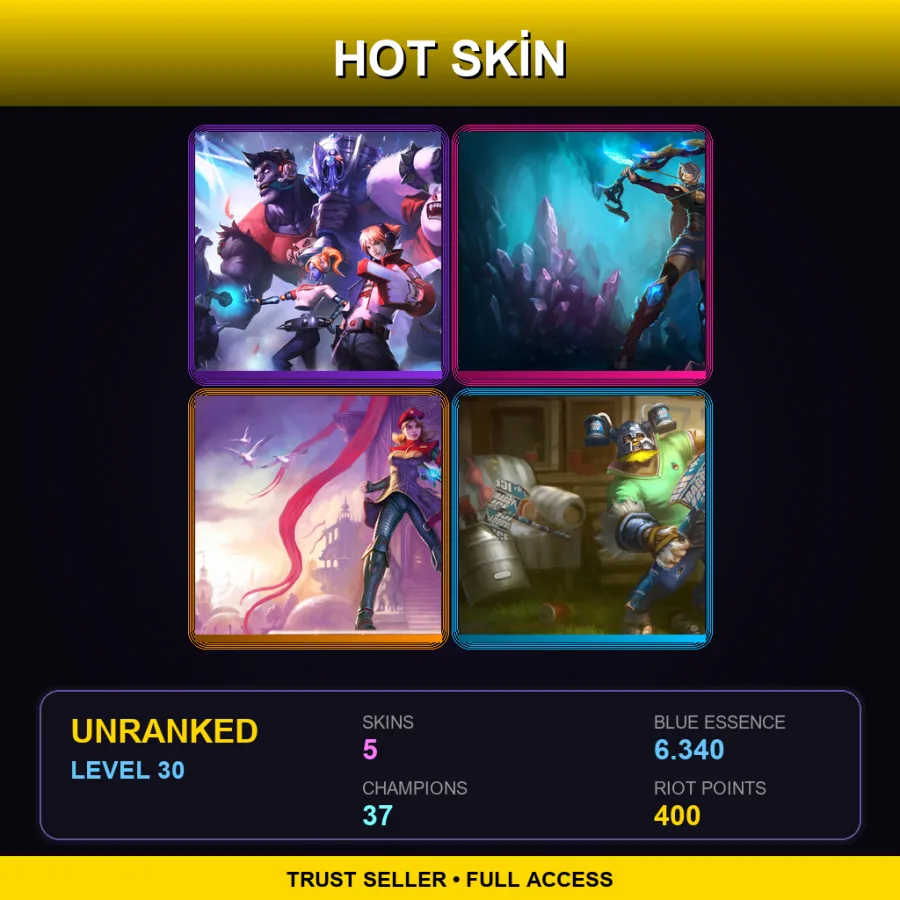 TR | Lv30 | Unranked | 5 Skin | 37 Champ