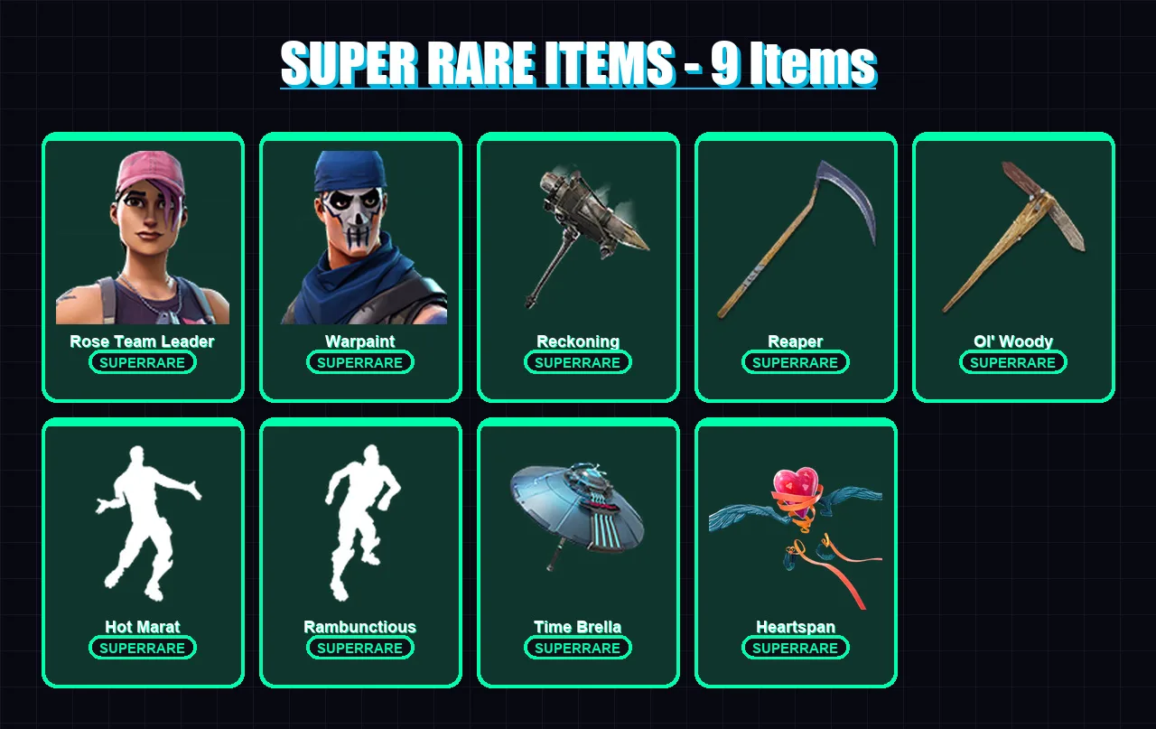 [PC/PSN] | Rose Team Leader | Warpaint | Joltara | The Prisoner | Mandalorian | 135 skin | 165 pickaxe | 150 emote | 123 glider | Lv1931