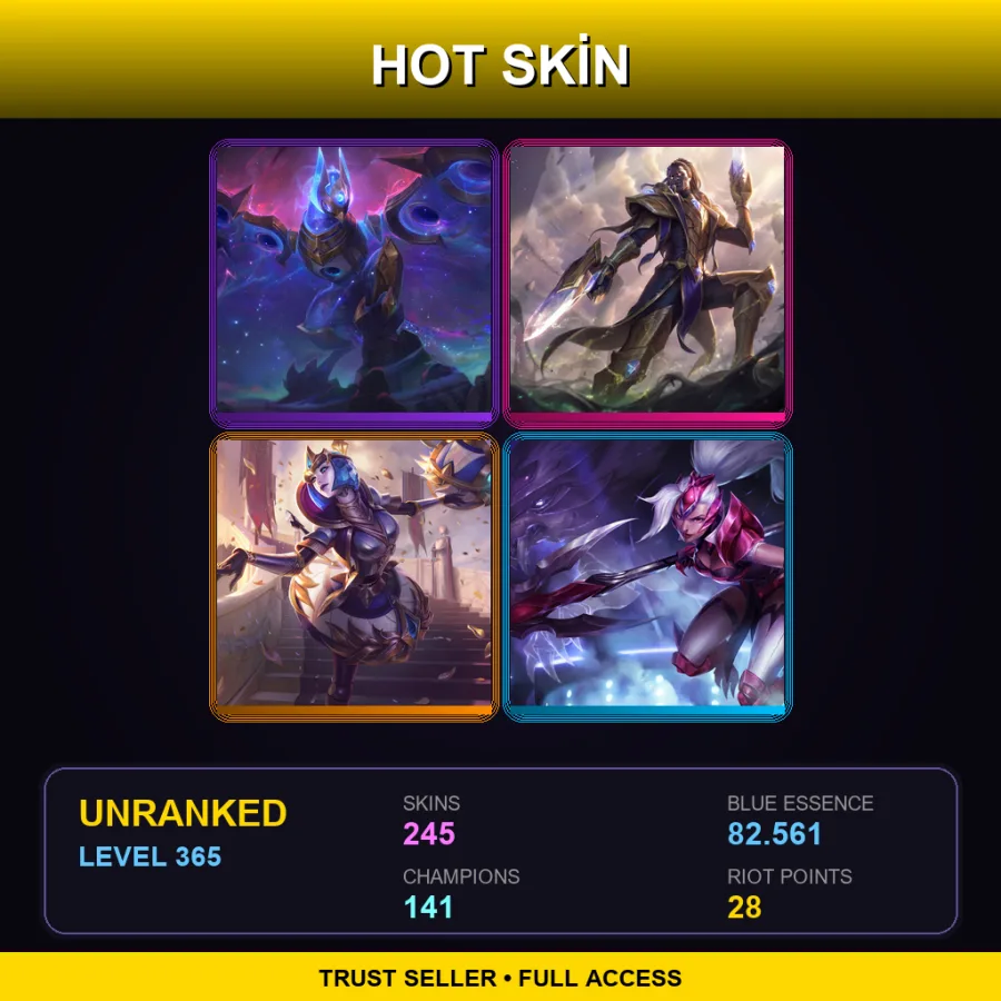 SG | Cosmic Flight Anivia | Victorious Lucian | Victorious Orianna | Challenger Nidalee | 245 Skin | 141 Champ | Lv365