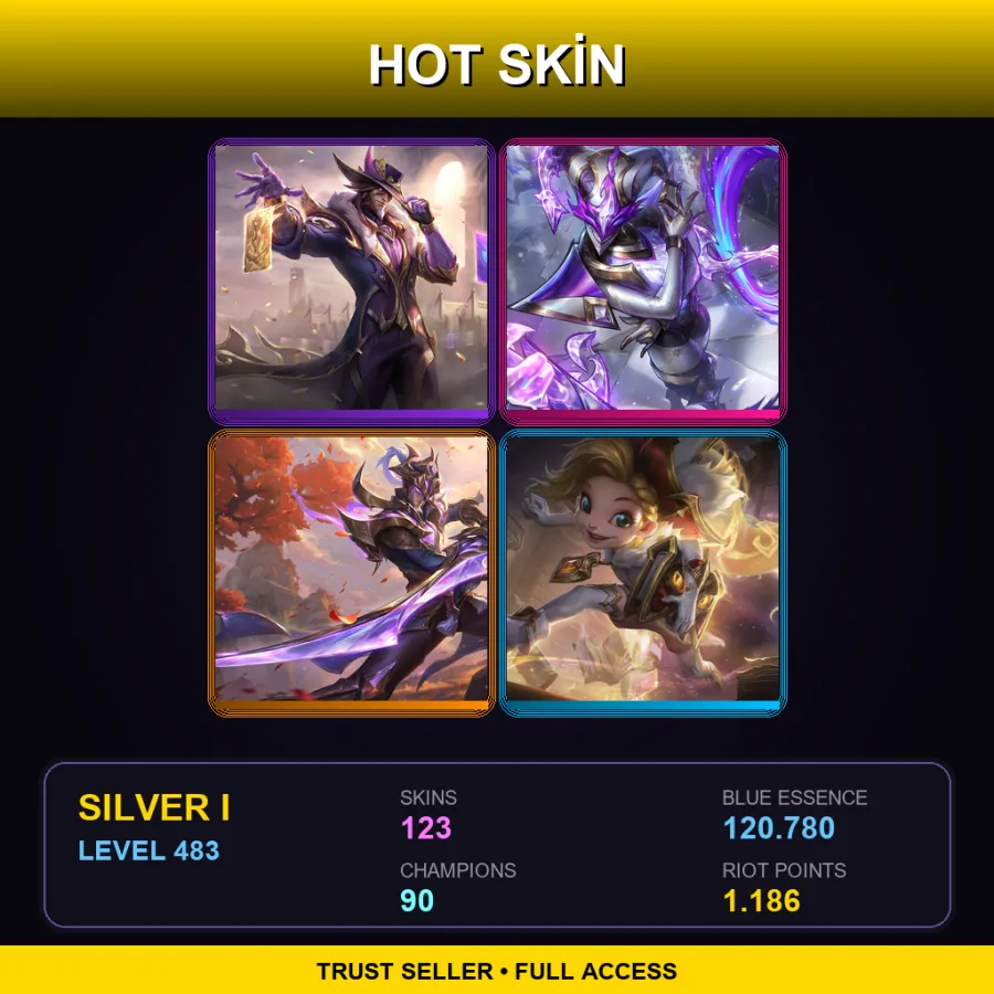 LAN | Lv483 | Silver I | 123 Skin | 90 Champ