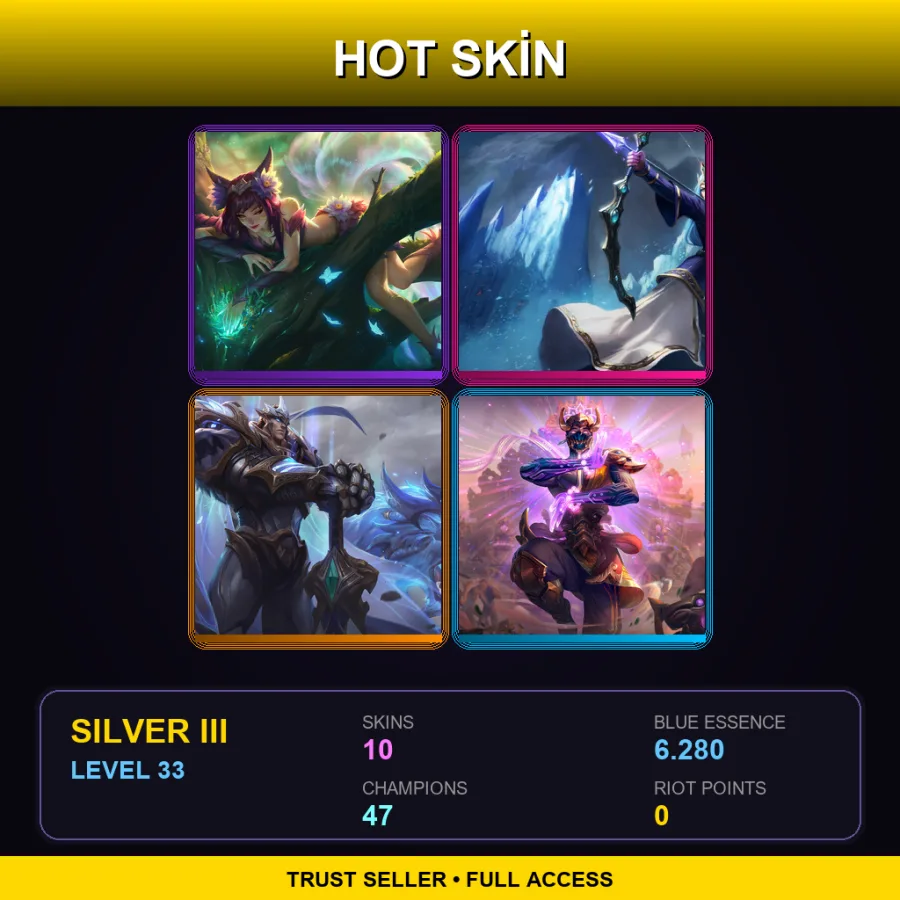 EUNE | Lv33 | Silver III | 10 Skin | 47 Champ