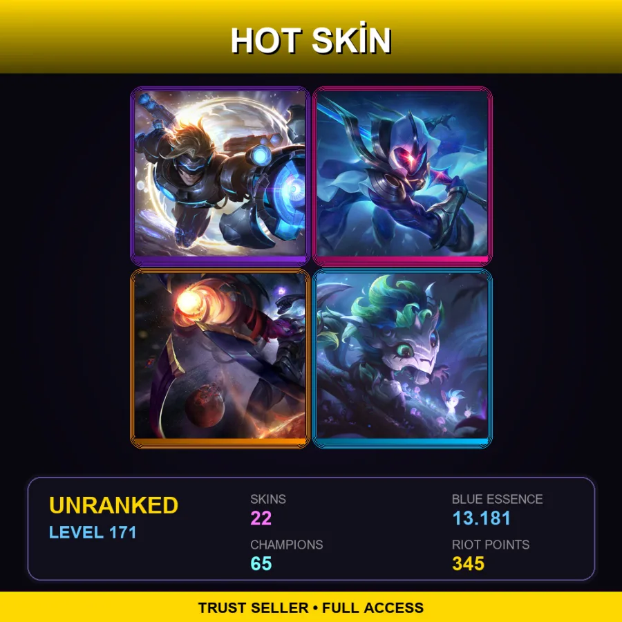 LAS | Lv171 | Unranked | 22 Skin | 65 Champ