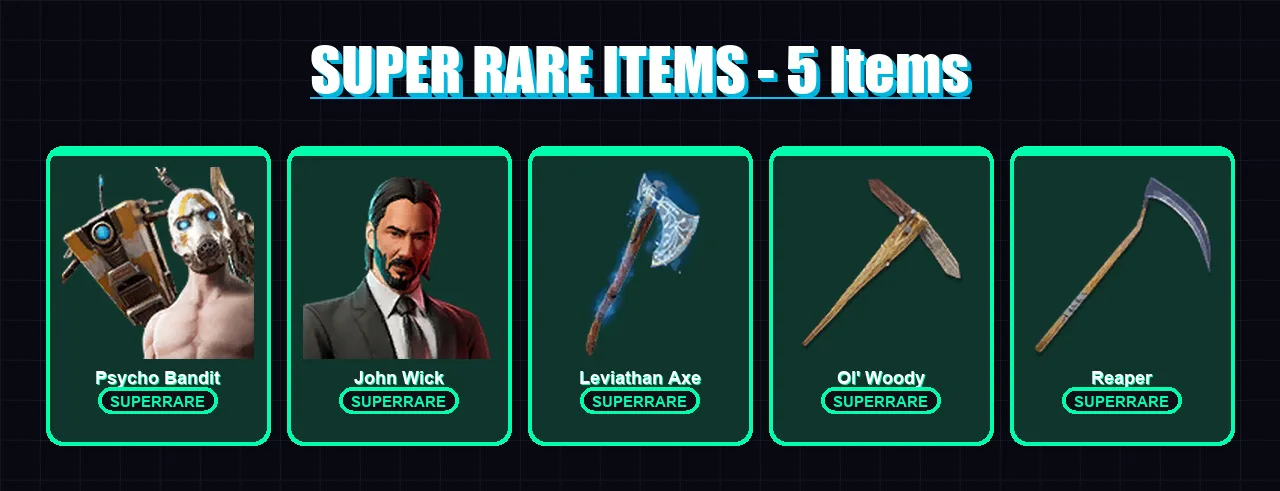 [PS4/PS5/XBOX/PC] | Psycho Bandit | John Wick | Polarity | Deadpool | Predator | 105 skin | 82 pickaxe | 65 emote | 69 glider | Lv1045