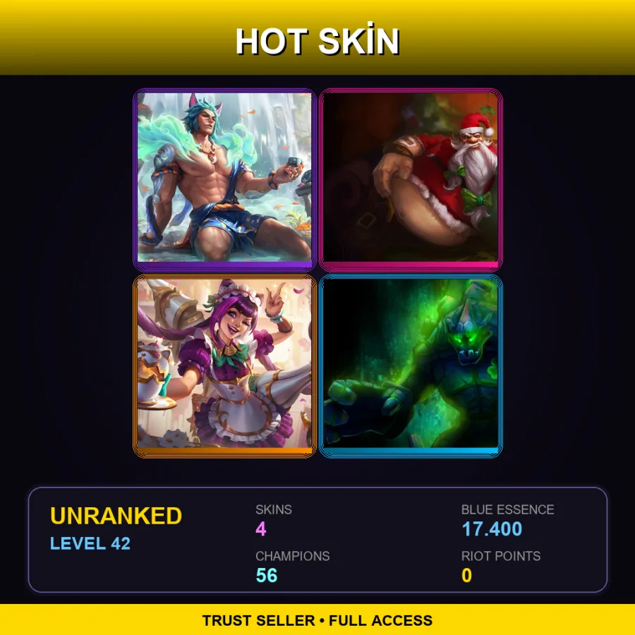 VN | Lv42 | Unranked | 4 Skin | 56 Champ — Santa Gragas