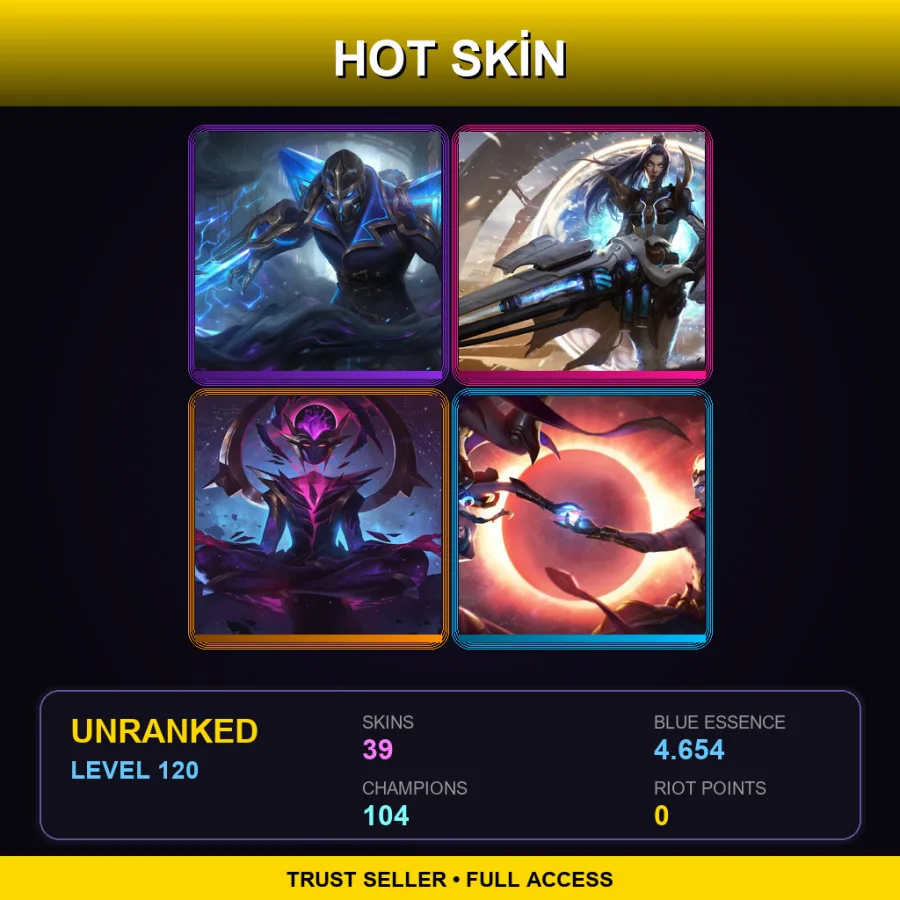 VN | Lv120 | Unranked | 39 Skin | 104 Champ
