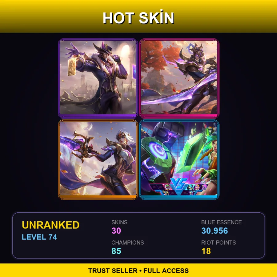 TR | Lv74 | Unranked | 30 Skin | 85 Champ — Soul Fighter Viego