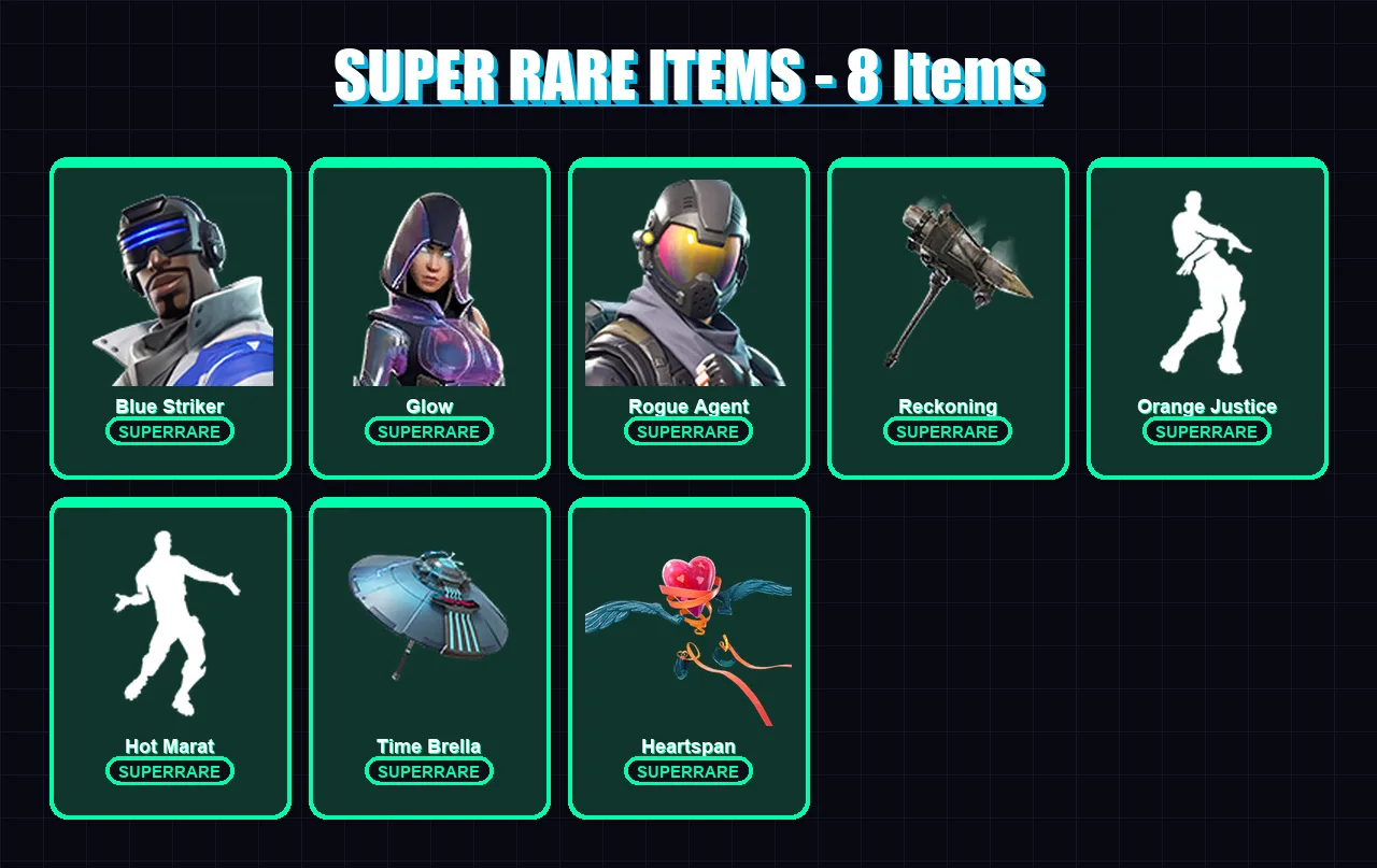 [PS4/PS5/XBOX/PC] | Blue Striker | Glow | Rogue Agent | The Prisoner | Catalyst | 74 skin | 45 pickaxe | 65 emote | 57 glider | Lv621