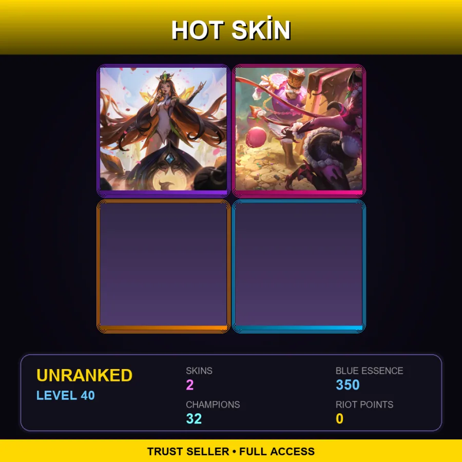 NA | Lv40 | Unranked | 2 Skin | 32 Champ