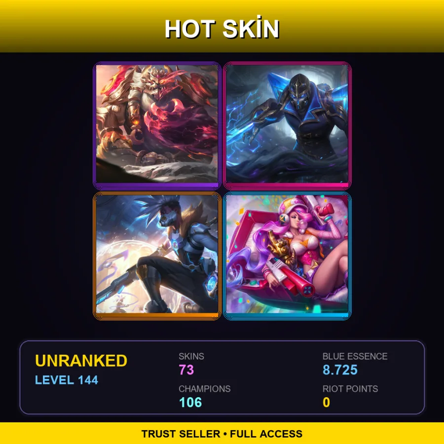 VN | Lv144 | Unranked | 73 Skin | 106 Champ