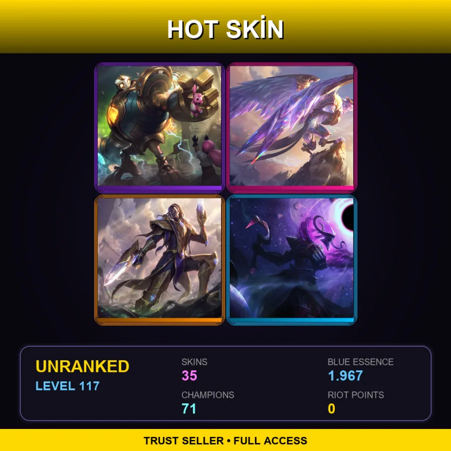 SG | Lv117 | Unranked | 35 Skin | 71 Champ
