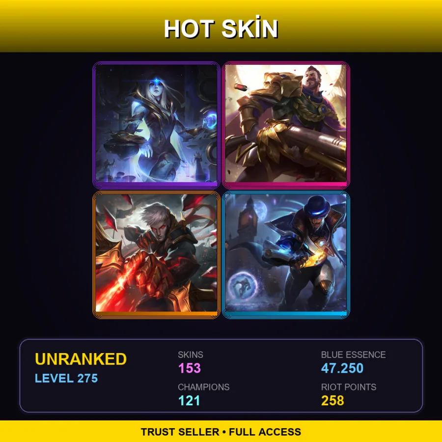 LAS | Lv275 | Unranked | 153 Skin | 121 Champ