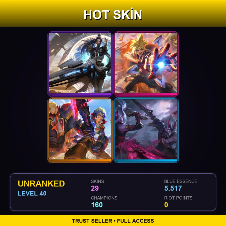 VN | Lv40 | Unranked | 29 Skin | 160 Champ