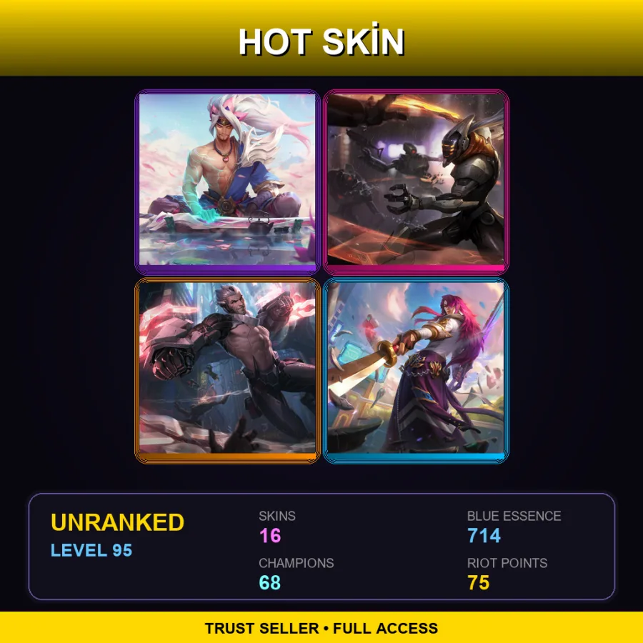 LAN | Lv95 | Unranked | 16 Skin | 68 Champ