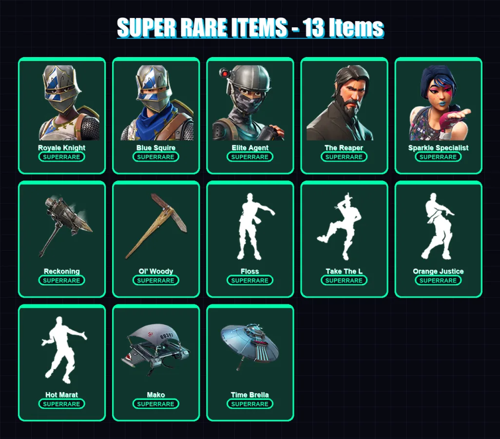 [PC/PSN] | Royale Knight | Blue Squire | Elite Agent | The Reaper | Sparkle Specialist | 93 skin | 80 pickaxe | 85 emote | 92 glider | Lv1224