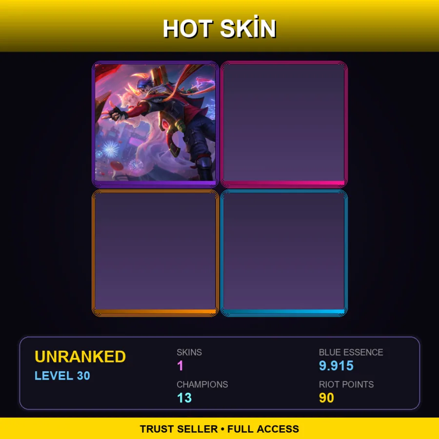 NA | Lv30 | Unranked | 1 Skin | 13 Champ — LoL account