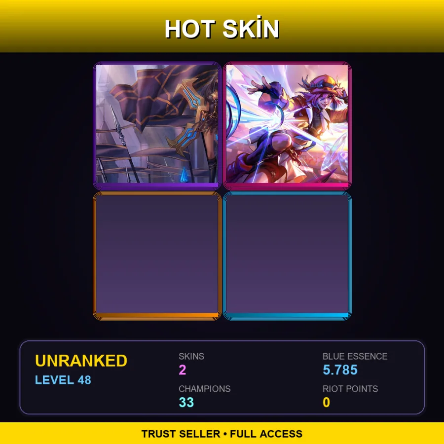 EUW | Lv48 | Unranked | 2 Skin | 33 Champ