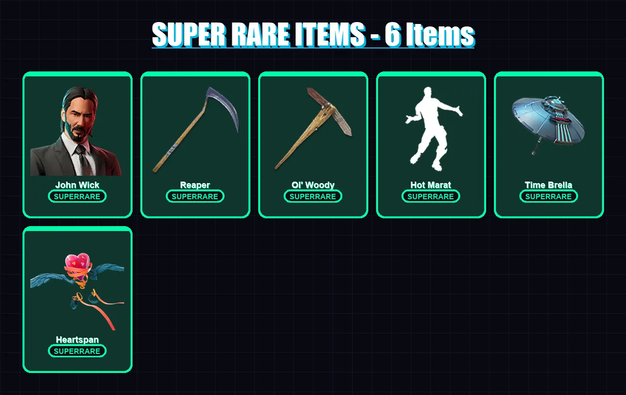 [PC] | John Wick | Love Ranger | Omen | Luxe | Spectra Knight | 256 skin | 222 pickaxe | 169 emote | 147 glider | Lv2001