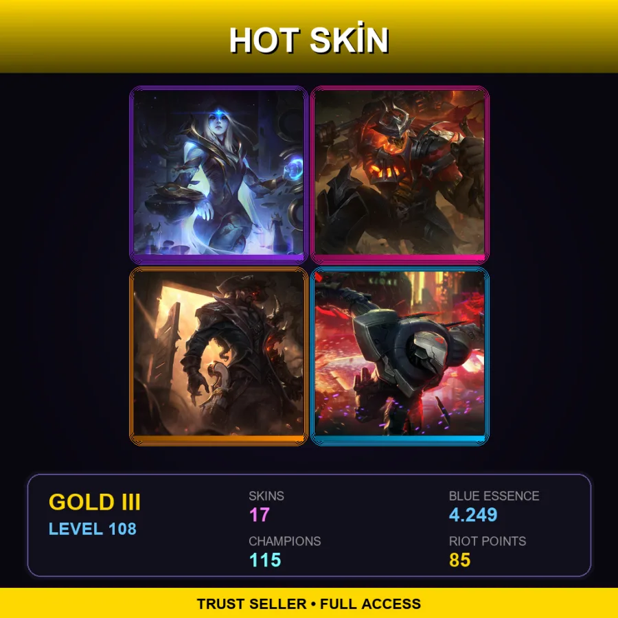 EUNE | Lv108 | Gold III | 17 Skin | 115 Champ with Annie