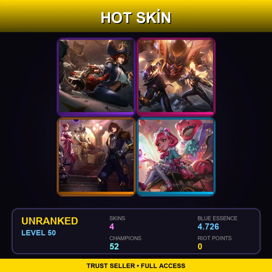 VN | Lv50 | Unranked | 4 Skin | 52 Champ