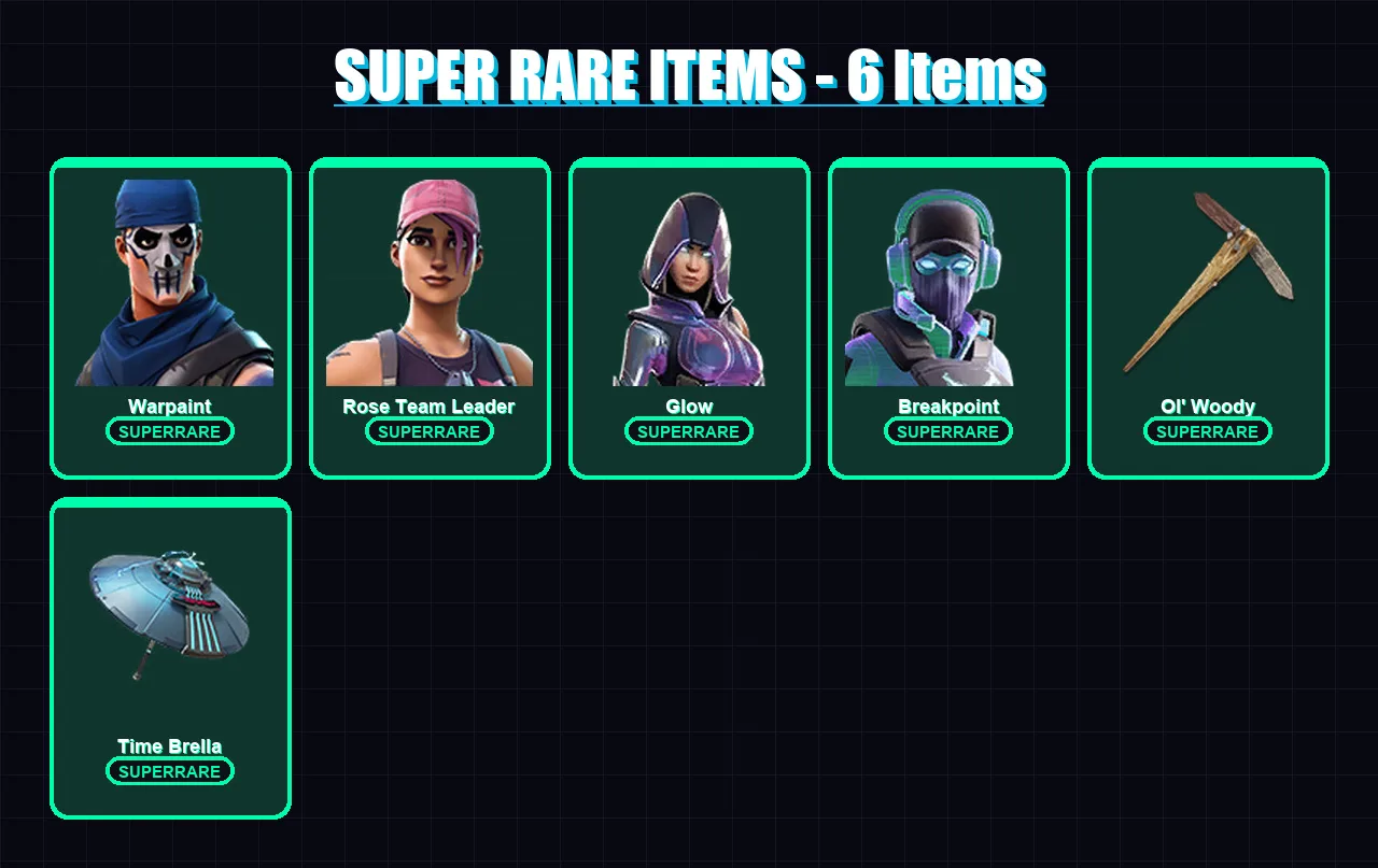 [PC/XBOX] | Warpaint | Rose Team Leader | Glow | Breakpoint | Catalyst | 41 skin | 41 pickaxe | 61 emote | 51 glider | Lv778 — Fortnite account