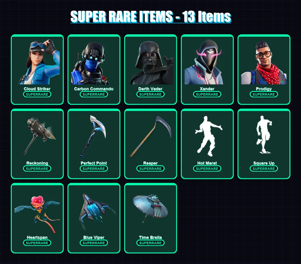 [PS4/PS5/PC] | Cloud Striker | Carbon Commando | Darth Vader | Xander | Prodigy | 218 skin | 267 pickaxe | 273 emote | 201 glider | Lv3437 — Fortnite account