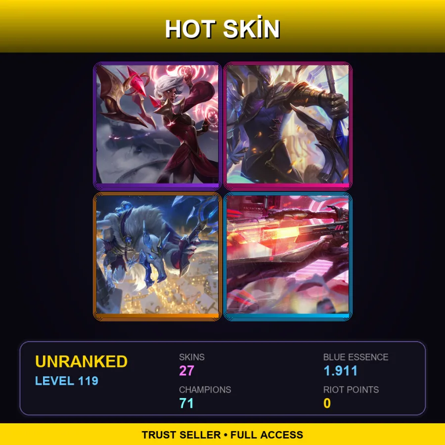EUNE | Lv119 | Unranked | 27 Skin | 71 Champ