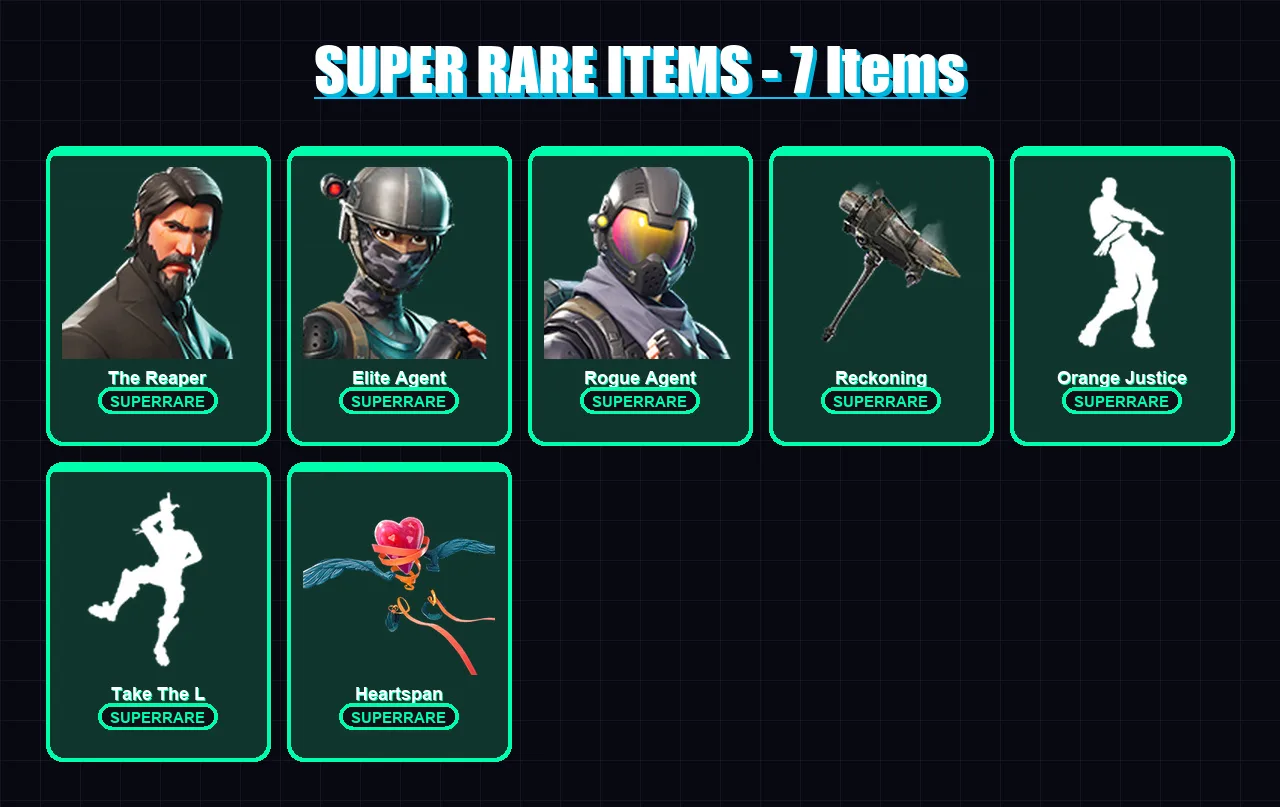 [PC/XBOX/PSN] | The Reaper | Elite Agent | Rogue Agent | Omega | Deadpool | 76 skin | 75 pickaxe | 65 emote | 78 glider | Lv1037