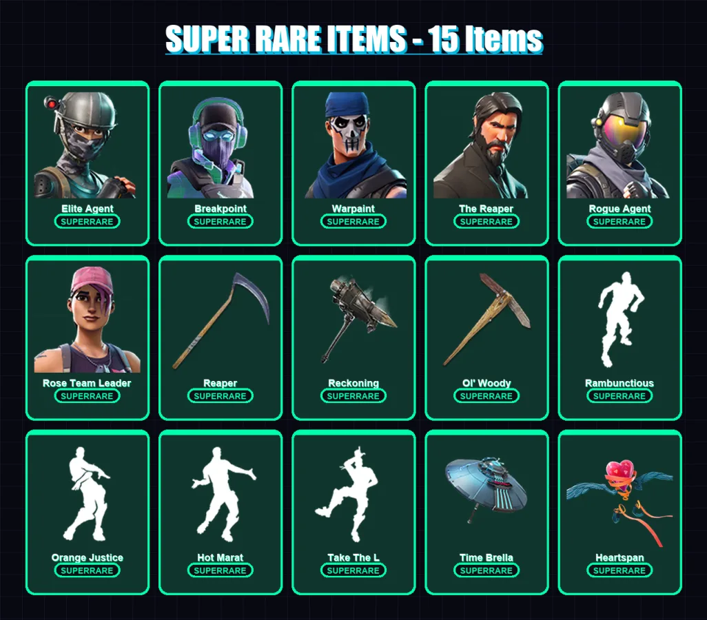 [PC/PSN] | Elite Agent | Breakpoint | Warpaint | The Reaper | Rogue Agent | 124 skin | 121 pickaxe | 129 emote | 117 glider | Lv1891