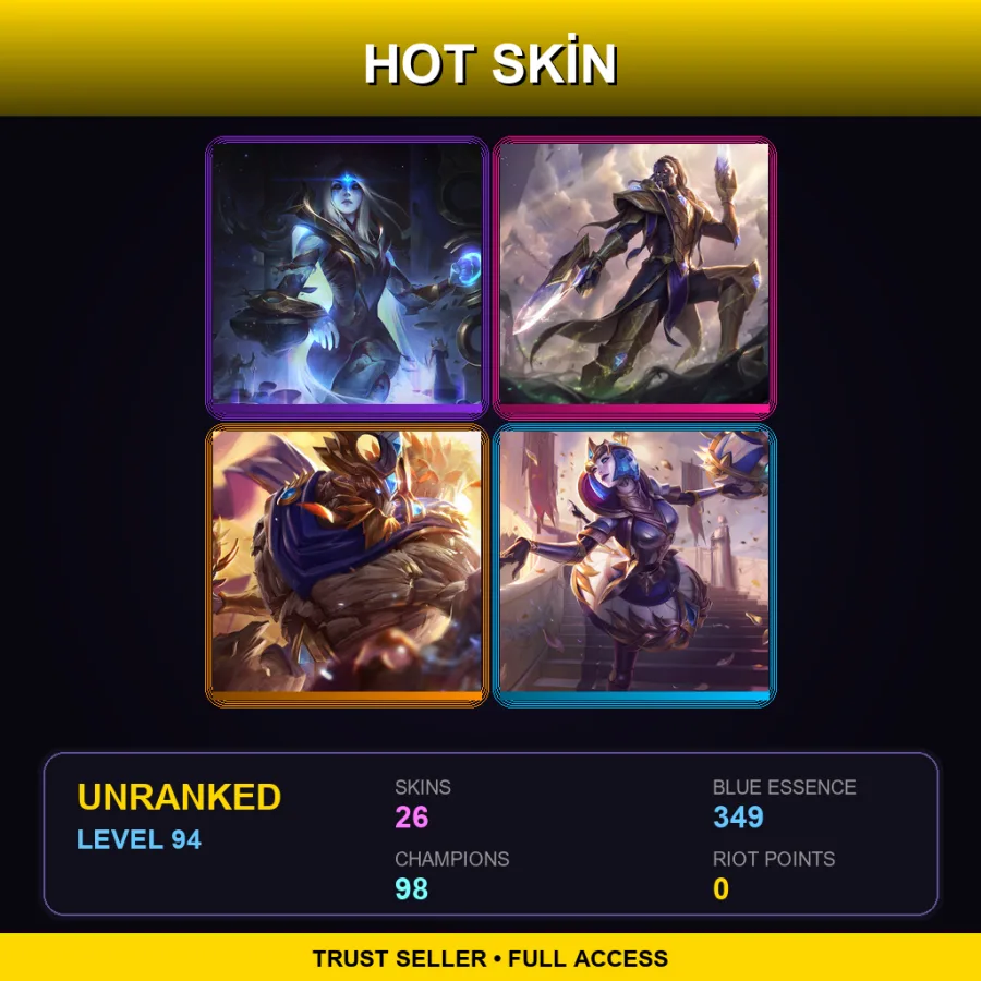 SG | Lv94 | Unranked | 26 Skin | 98 Champ