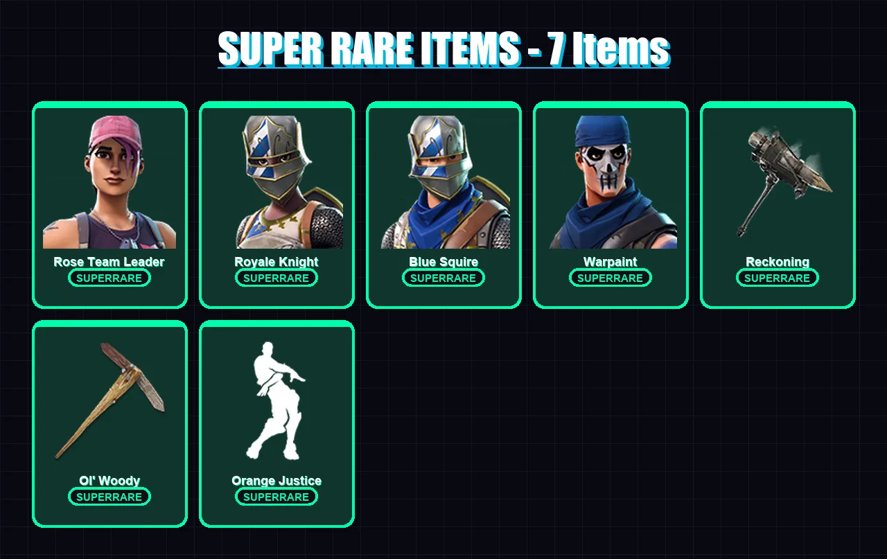 [PC/XBOX/PSN] | Rose Team Leader | Royale Knight | Blue Squire | Warpaint | Drift | 26 skin | 17 pickaxe | 23 emote | 20 glider | Lv289 — Fortnite account