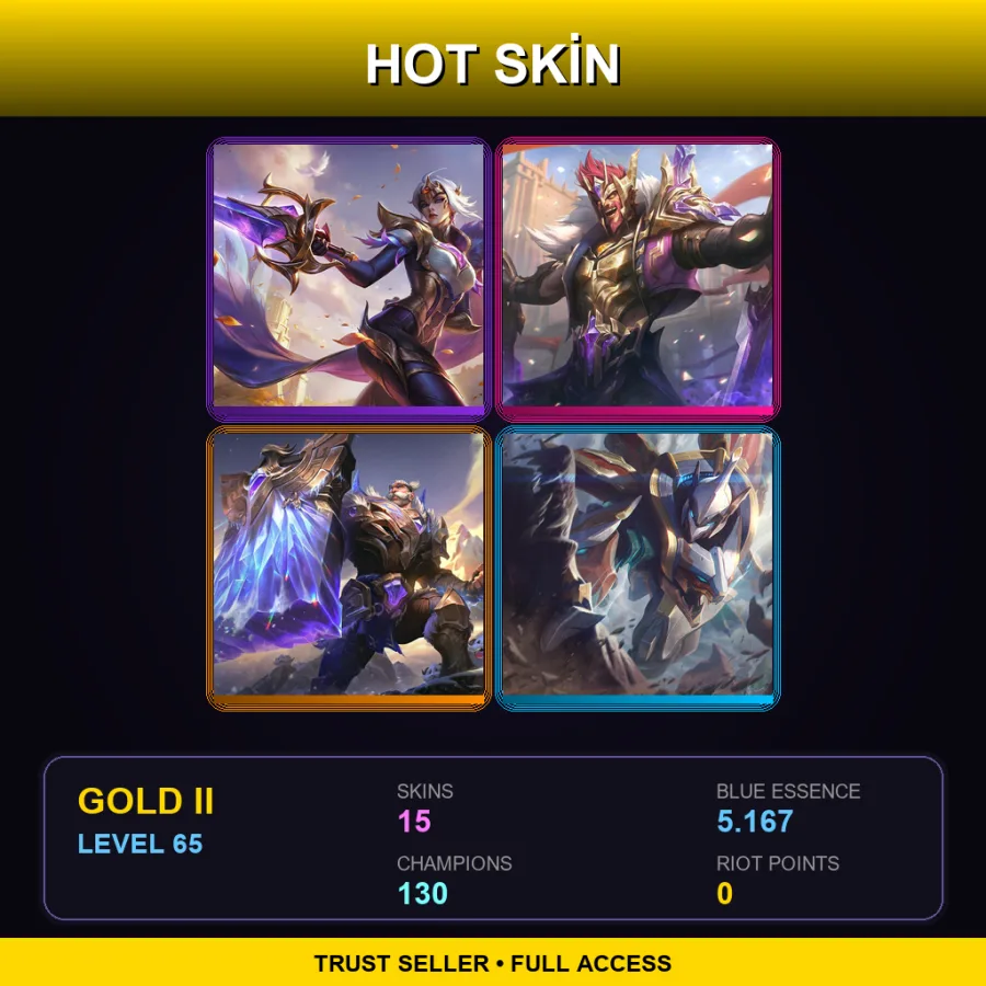 LAS | Lv65 | Gold II | 15 Skin | 130 Champ