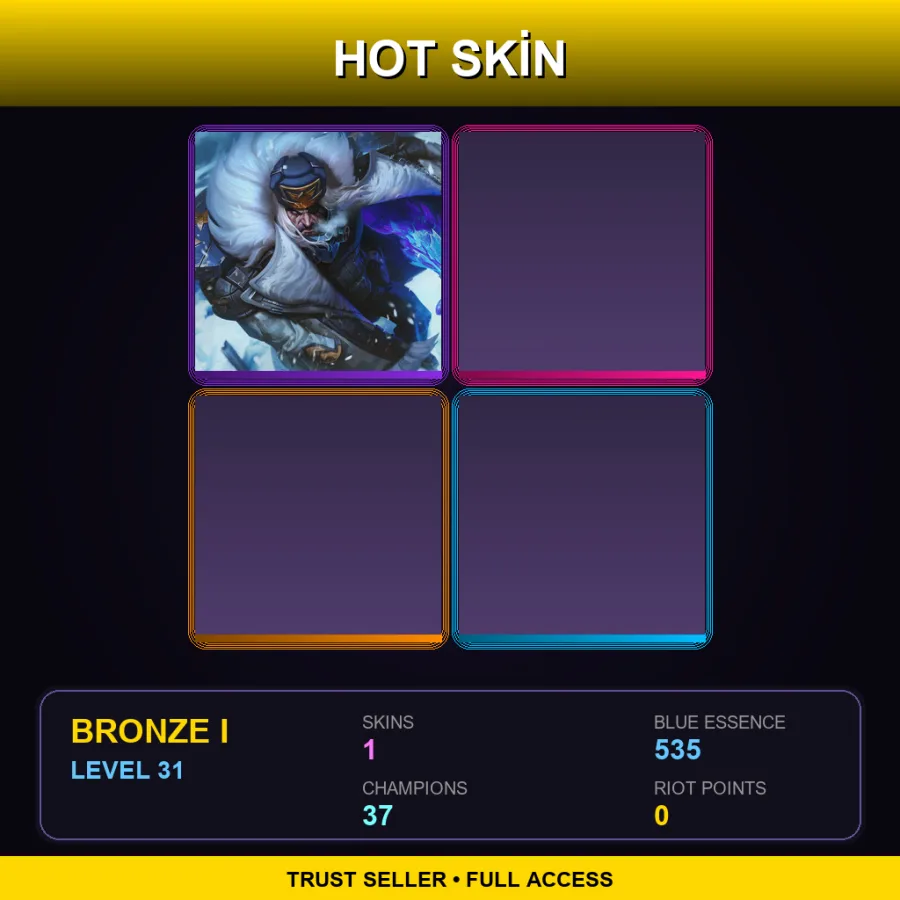 EUW | Lv31 | Bronze I | 1 Skin | 37 Champ