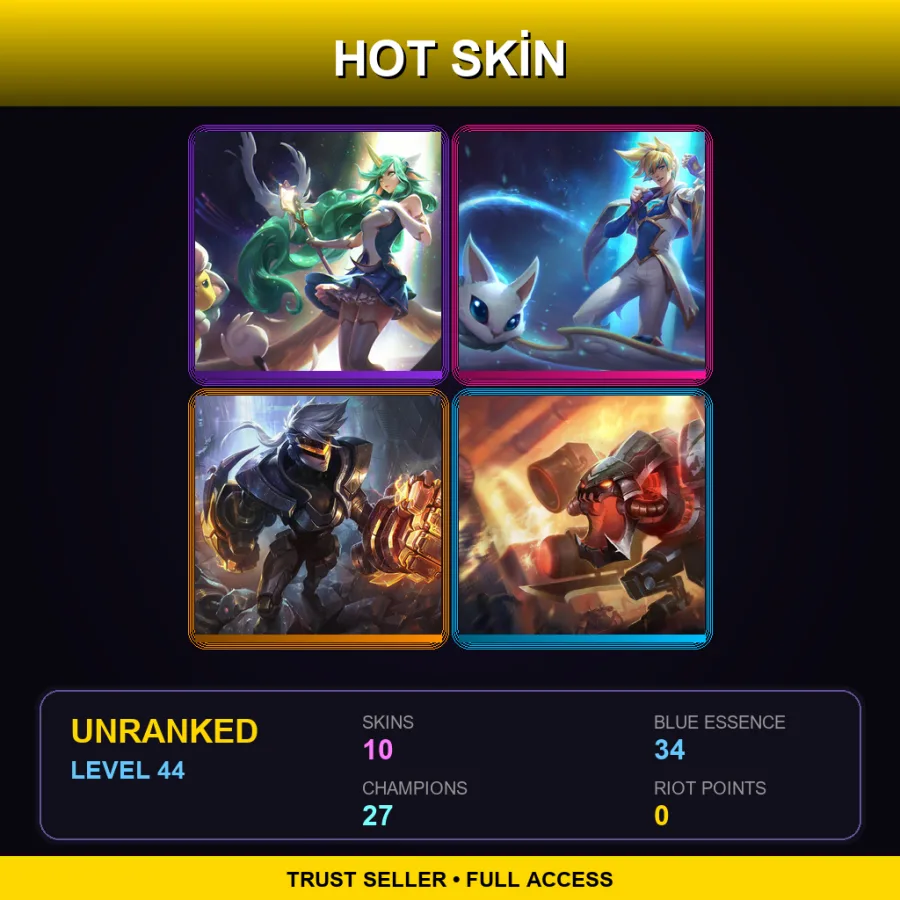 LAS | Lv44 | Unranked | 10 Skin | 27 Champ