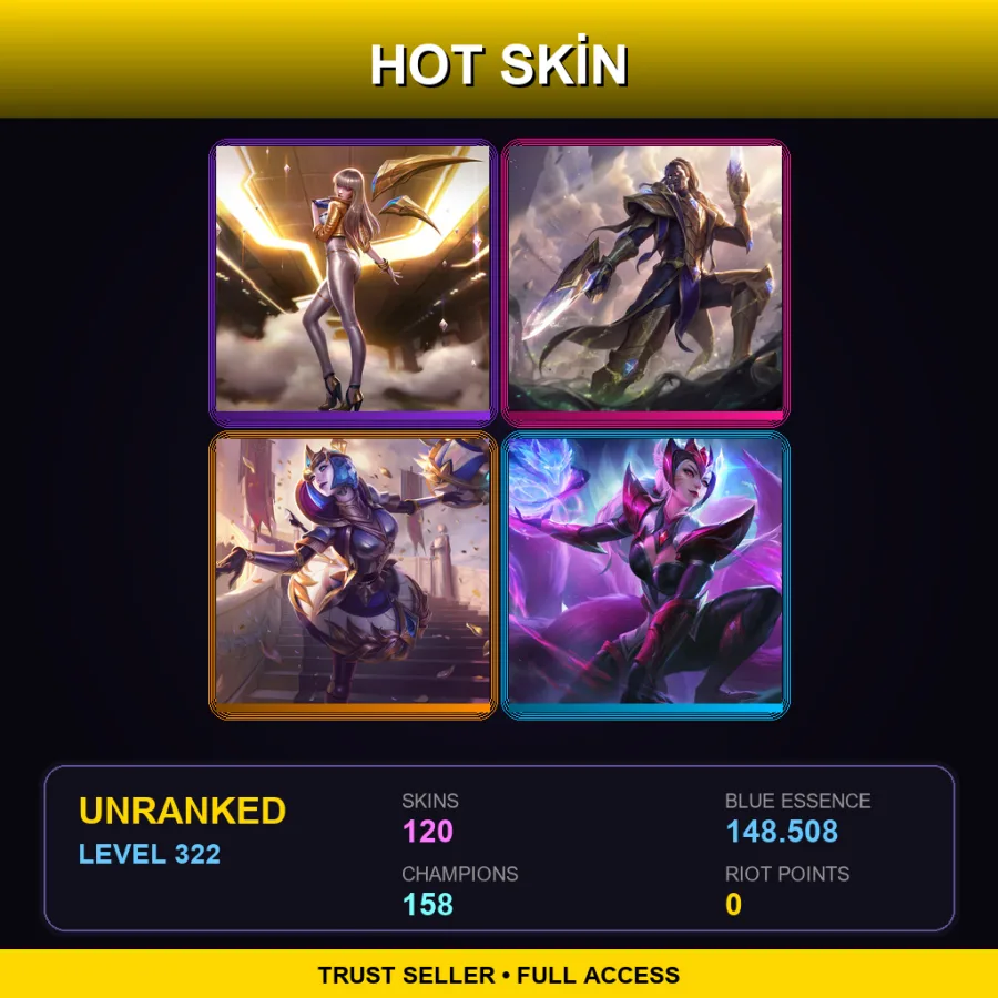 VN | Lv322 | Unranked | 120 Skin | 158 Champ