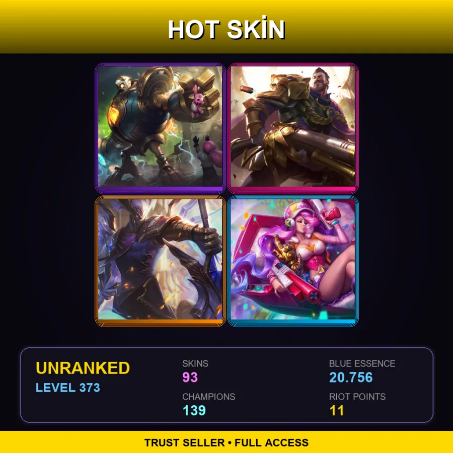 LAS | Lv373 | Unranked | 93 Skin | 139 Champ