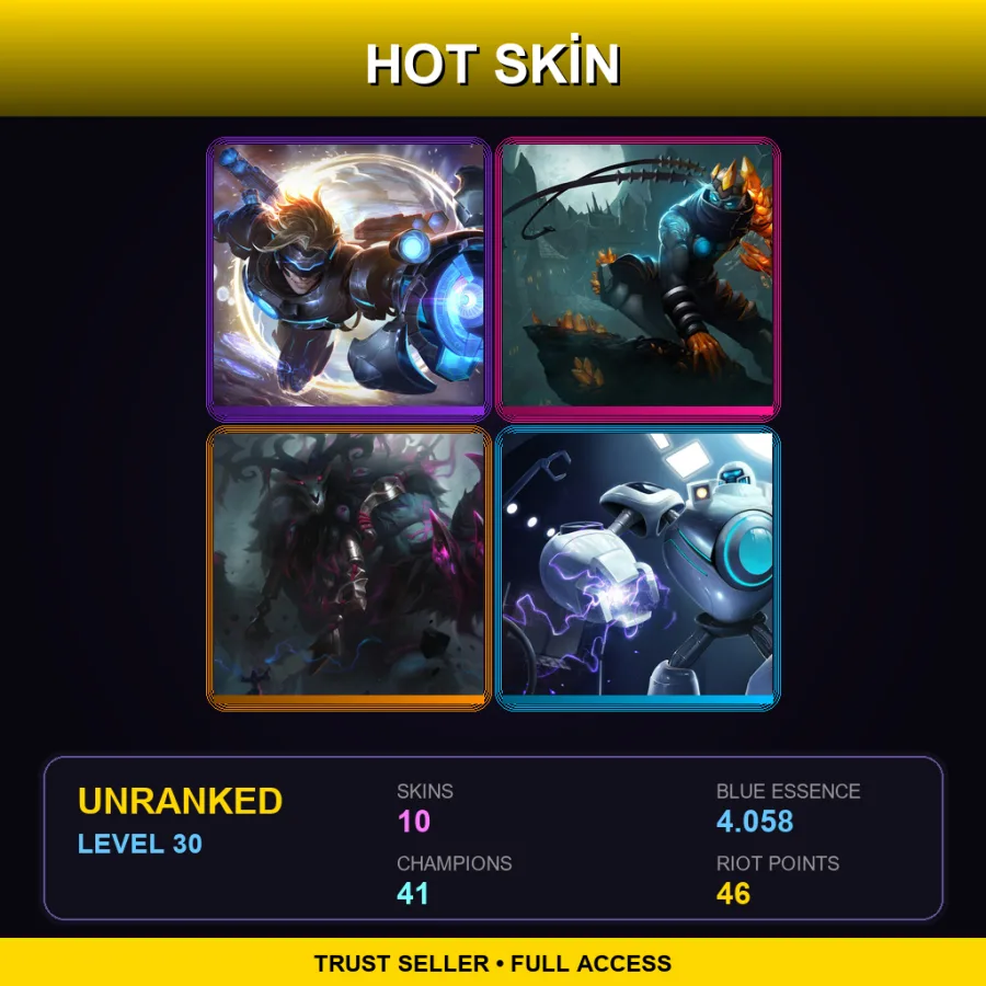 NA | Lv30 | Unranked | 10 Skin | 41 Champ