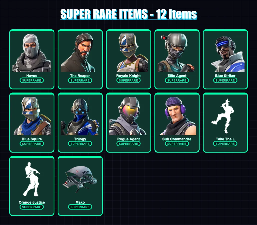 [PS4/PS5/XBOX/PC] | Havoc | The Reaper | Royale Knight | Elite Agent | Blue Striker | 40 skin | 26 pickaxe | 28 emote | 28 glider | Lv438 — Game account