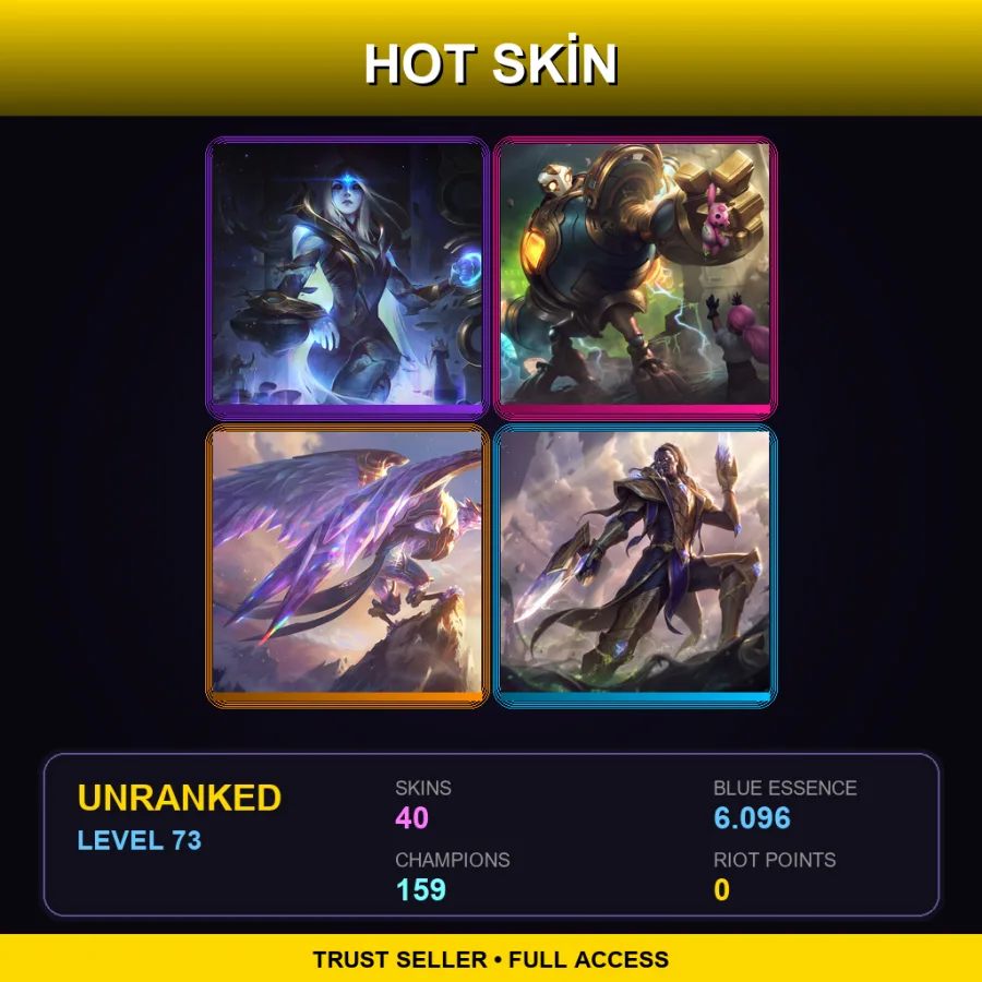 SG | Lv73 | Unranked | 40 Skin | 159 Champ — LoL account