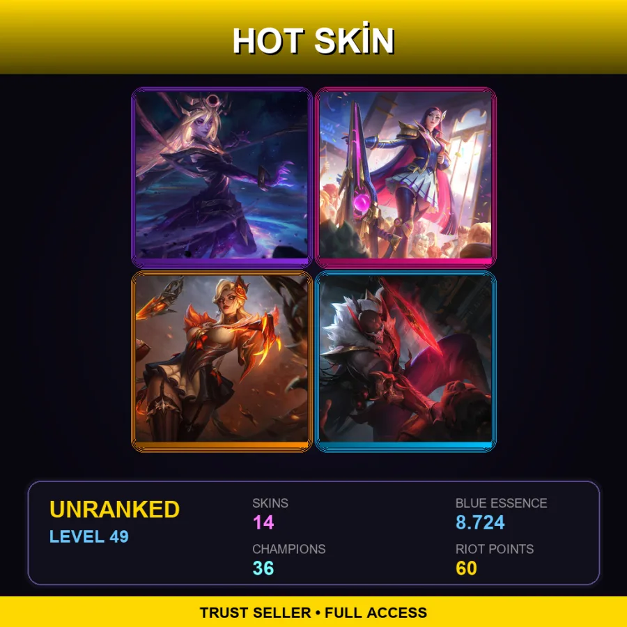 EUNE | Lv49 | Unranked | 14 Skin | 36 Champ — LoL account
