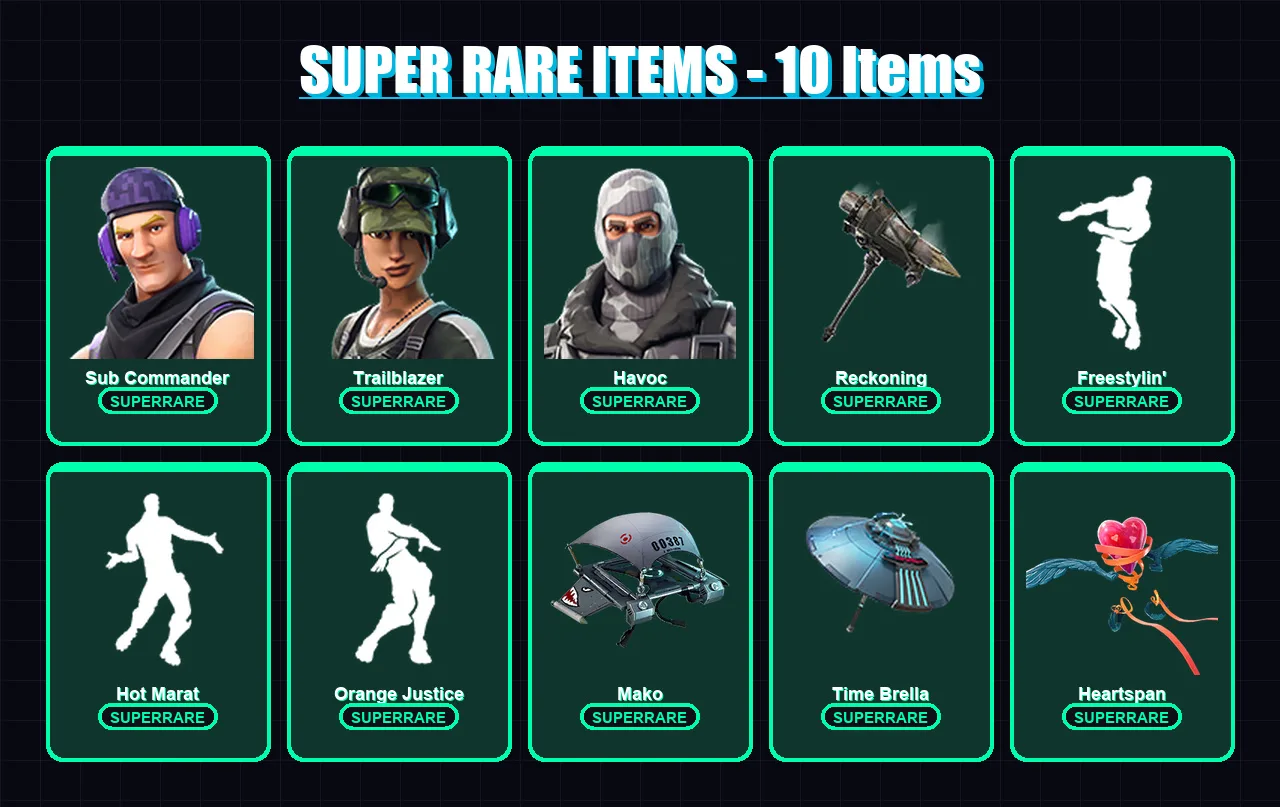 [PC/XBOX/PSN] | Sub Commander | Trailblazer | Havoc | Sentinel | Blackheart | 61 skin | 43 pickaxe | 62 emote | 51 glider | Lv925