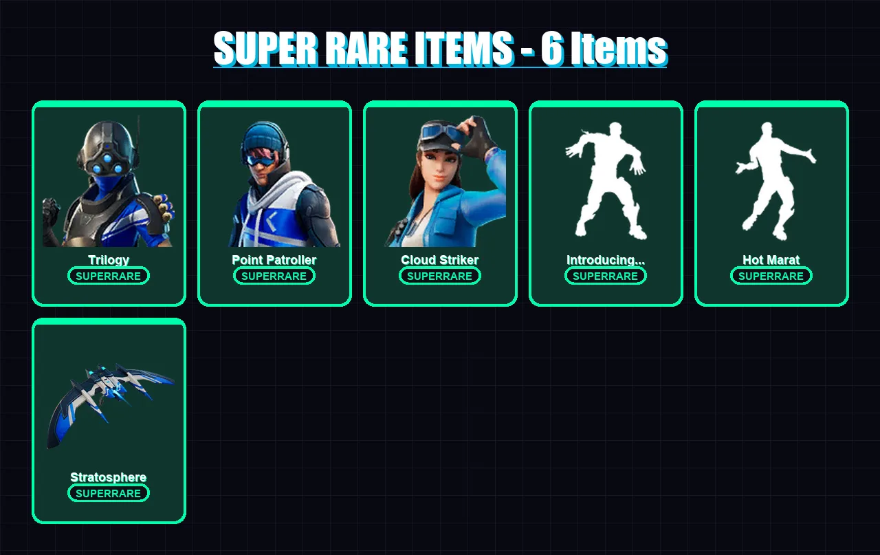 [PS4/PS5/XBOX/PC] | Trilogy | Point Patroller | Cloud Striker | Zenith | Lynx | 11 skin | 9 pickaxe | 14 emote | 13 glider | Lv168