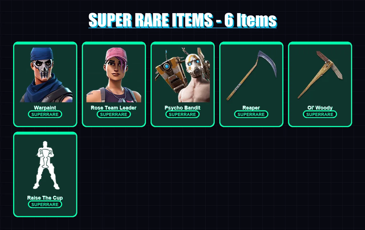 [PC/XBOX/PSN] | Warpaint | Rose Team Leader | Psycho Bandit | Midas | Sorana | 68 skin | 66 pickaxe | 68 emote | 46 glider | Lv709