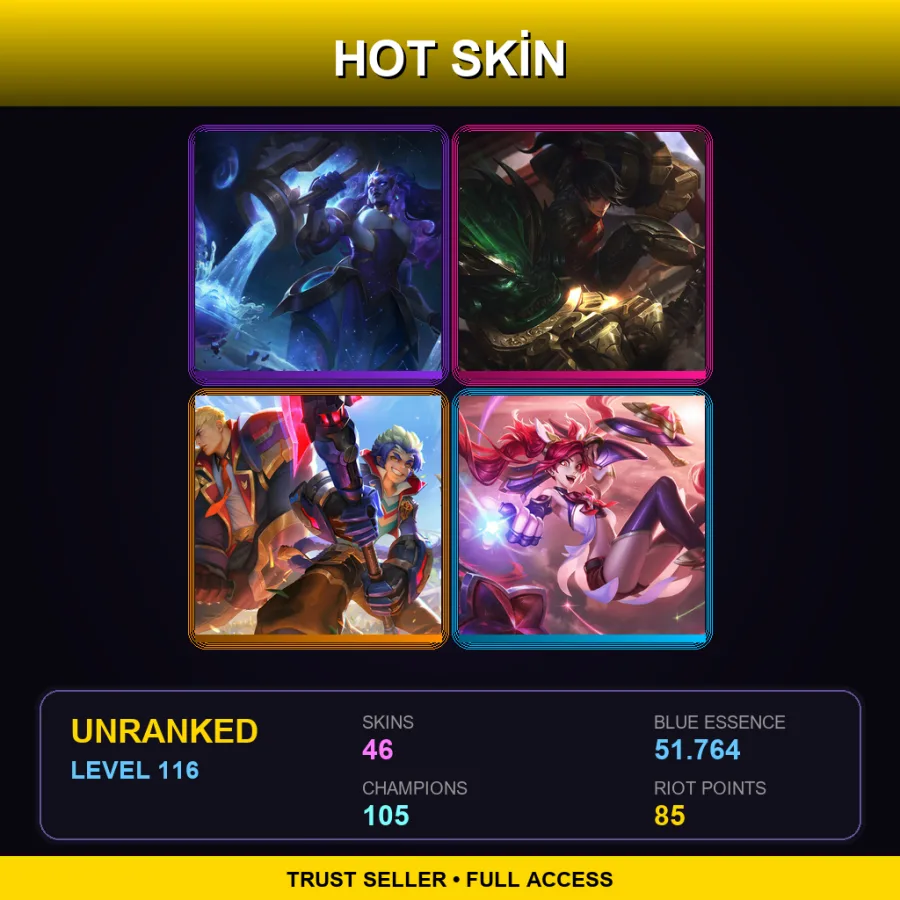 SG | Lv116 | Unranked | 46 Skin | 105 Champ