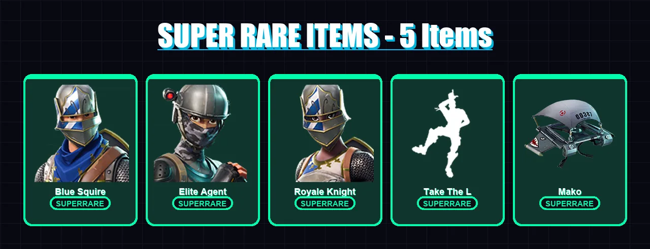 [PC/PSN] | Blue Squire | Elite Agent | Royale Knight | Dark Voyager | Raven | 8 skin | 6 pickaxe | 13 emote | 11 glider | Lv204