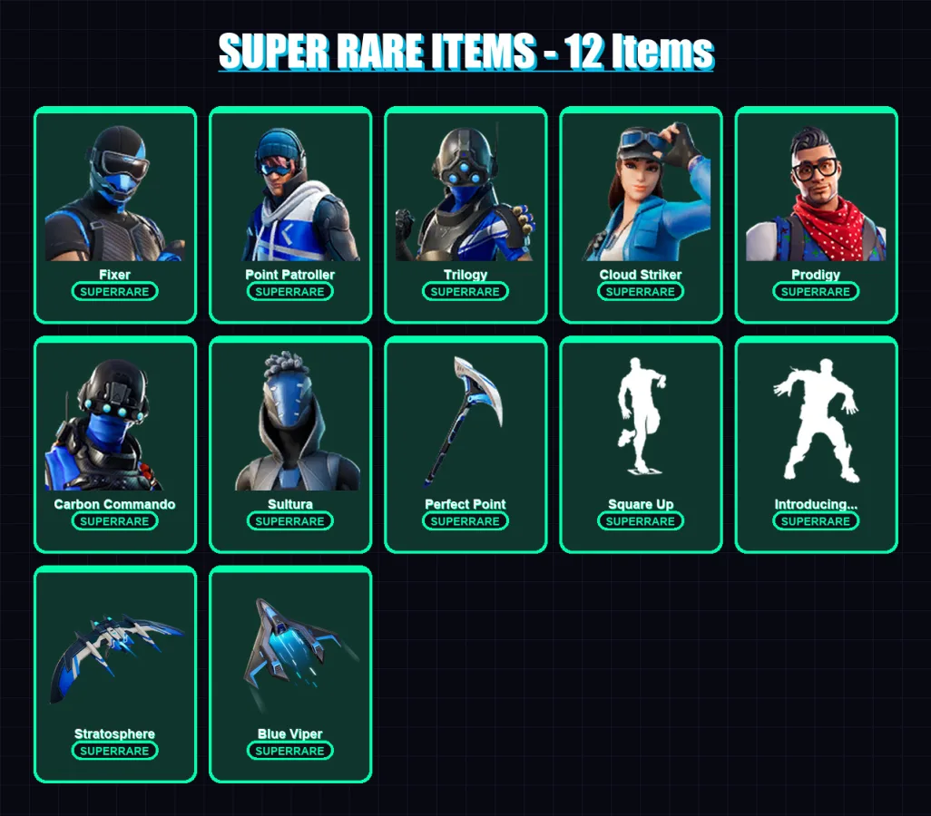 [PS4/PS5/XBOX/PC] | Fixer | Point Patroller | Trilogy | Cloud Striker | Prodigy | 22 skin | 35 pickaxe | 47 emote | 39 glider | Lv867