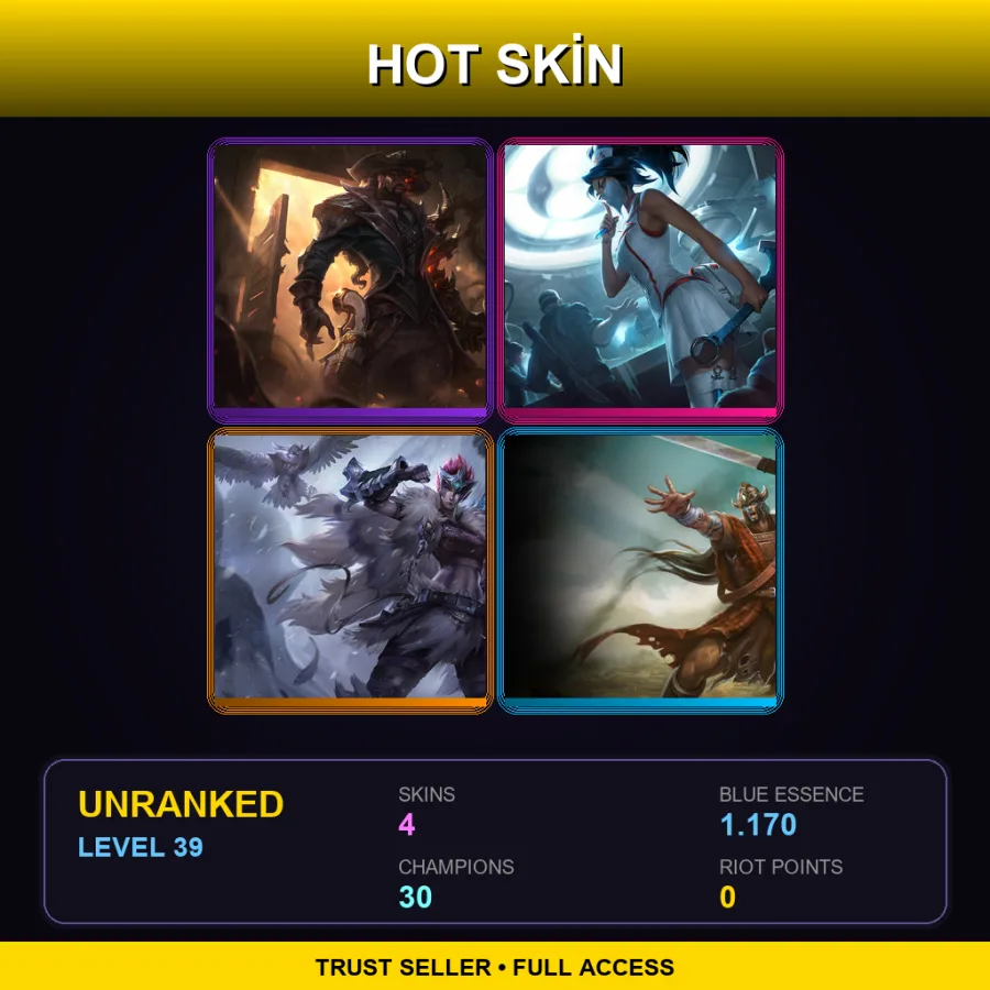 EUNE | Lv39 | Unranked | 4 Skin | 30 Champ with Shyvana